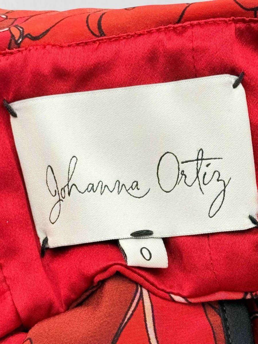 Pre - loved JOHANNA ORTIZ Bonanza Red Multicolor Printed Top US0 at Reems Closet