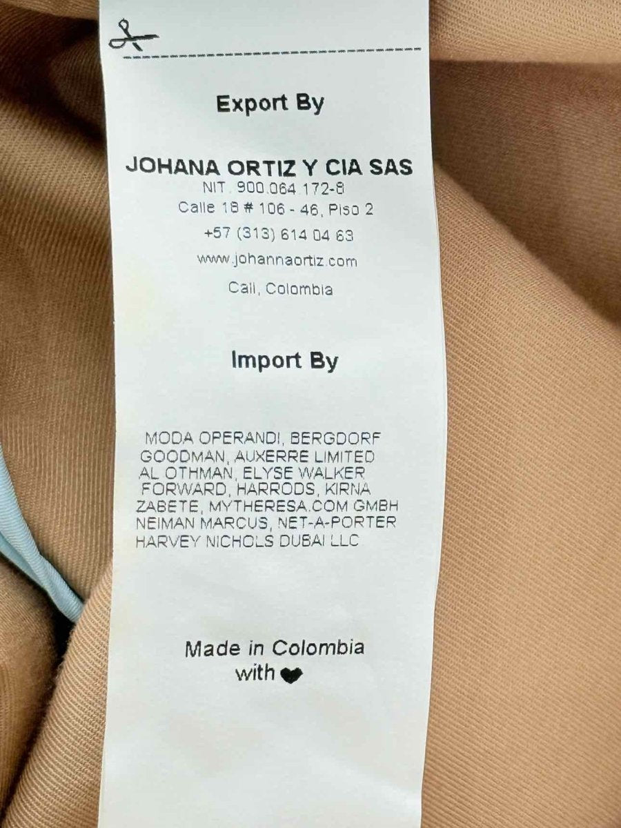 Pre - loved JOHANNA ORTIZ Mocha Frilled Size US 6 Midi Dress at Reems Closet