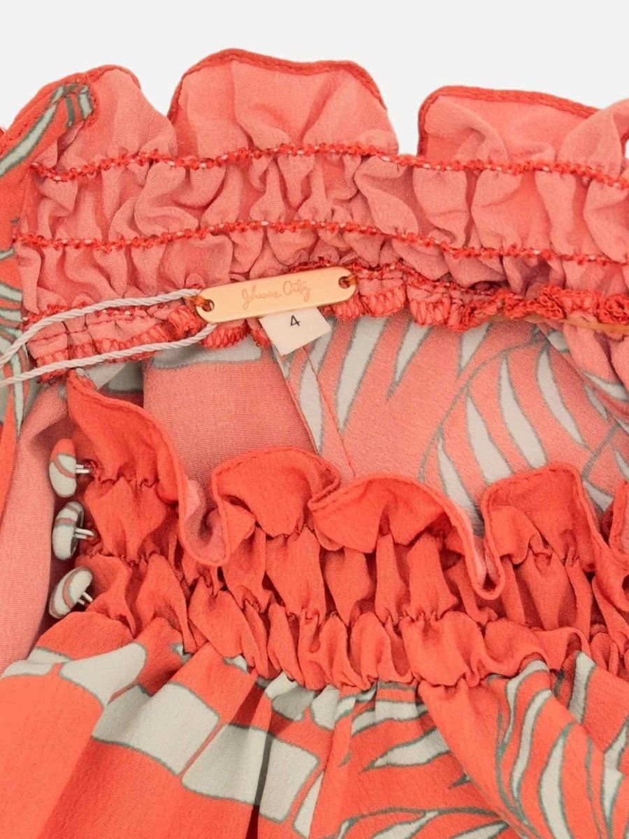 Pre - loved JOHANNA ORTIZ Red & Green Printed Size US 4 Midi Dress at Reems Closet