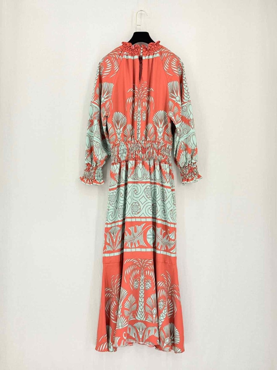 Pre-loved JOHANNA ORTIZ Red & Green Printed Size US 4 Midi Dress at Reems Closet