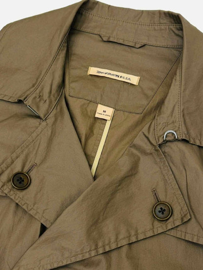 Pre - loved JOHN VARVATOS Double Breasted Beige Trench Coat at Reems Closet