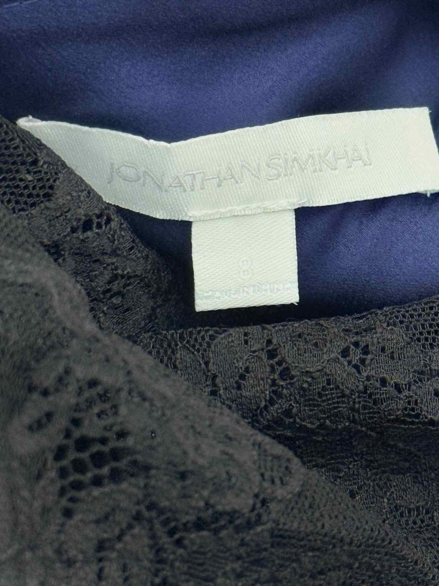 Pre - loved JONATHAN SIMKHAI Blue & Black Size US 8 Midi Dress at Reems Closet