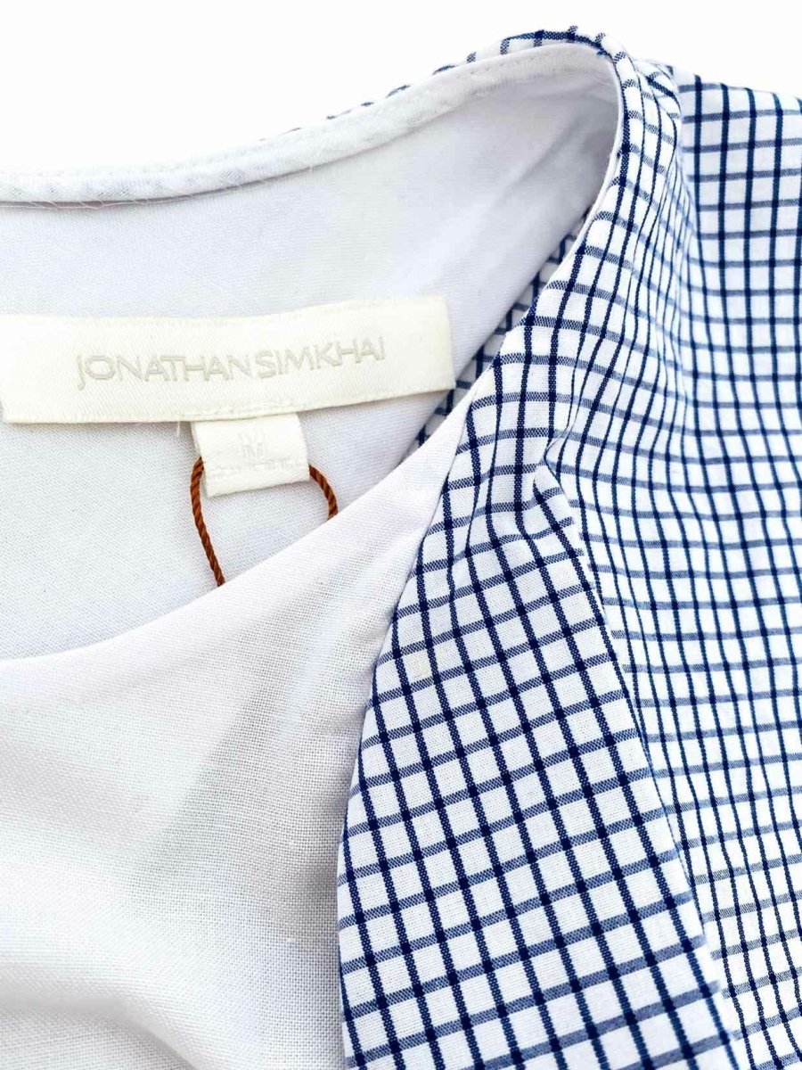 Pre - loved JONATHAN SIMKHAI Cutout White & Blue Size Medium Shirt at Reems Closet