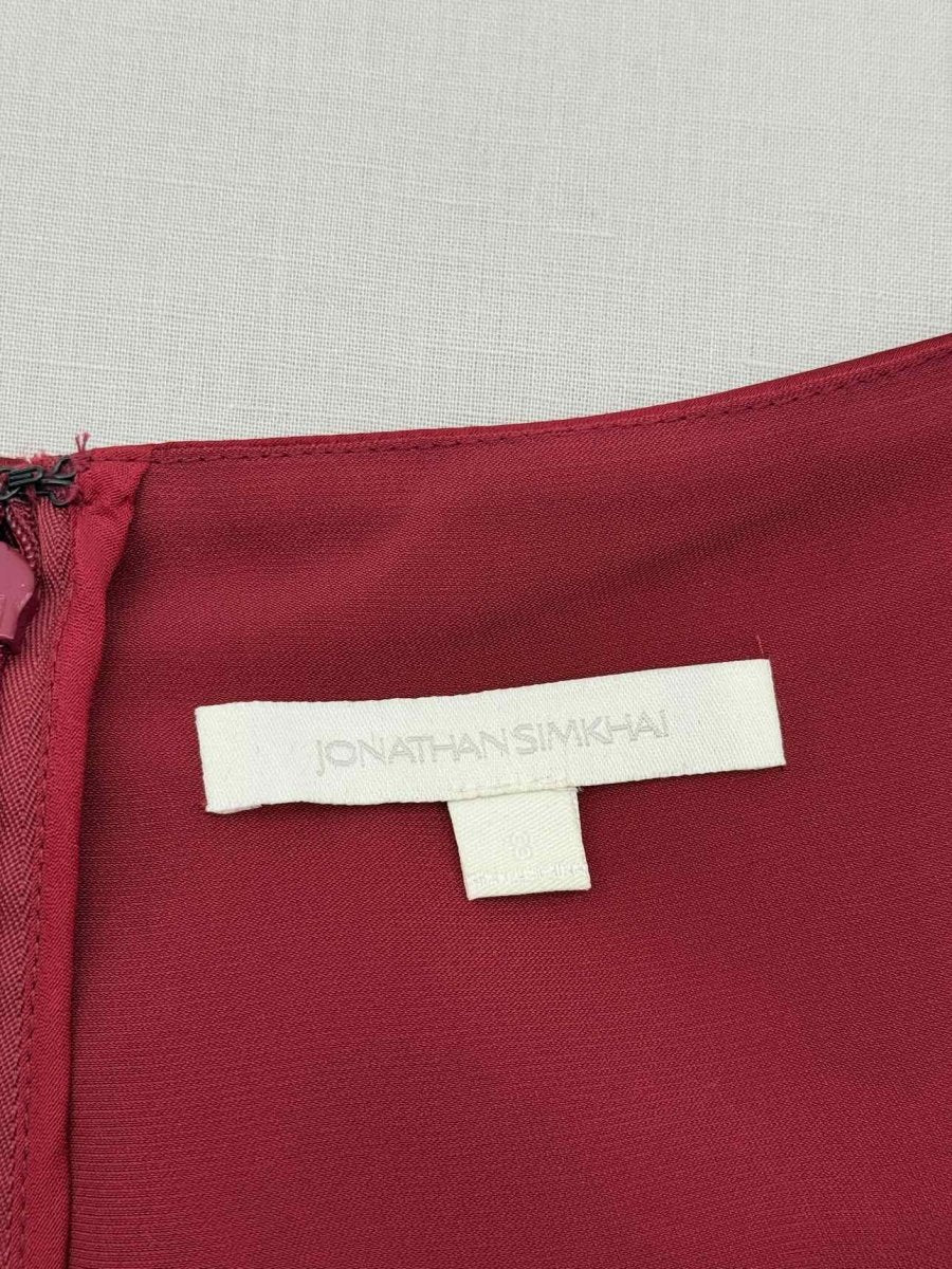 Pre - loved JONATHAN SIMKHAI Maroon Size US 8 Short Dress at Reems Closet