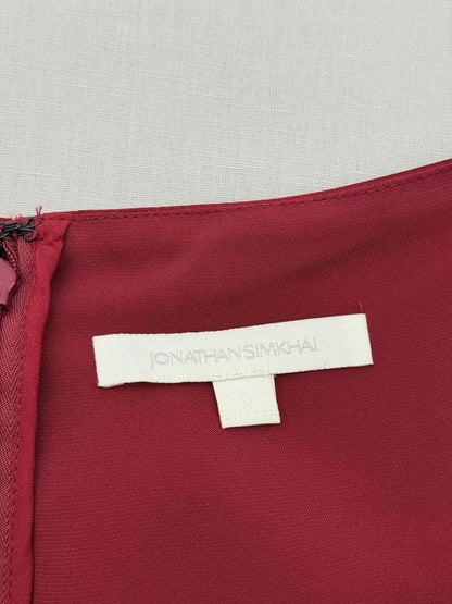 Pre - loved JONATHAN SIMKHAI Maroon Size US 8 Short Dress at Reems Closet