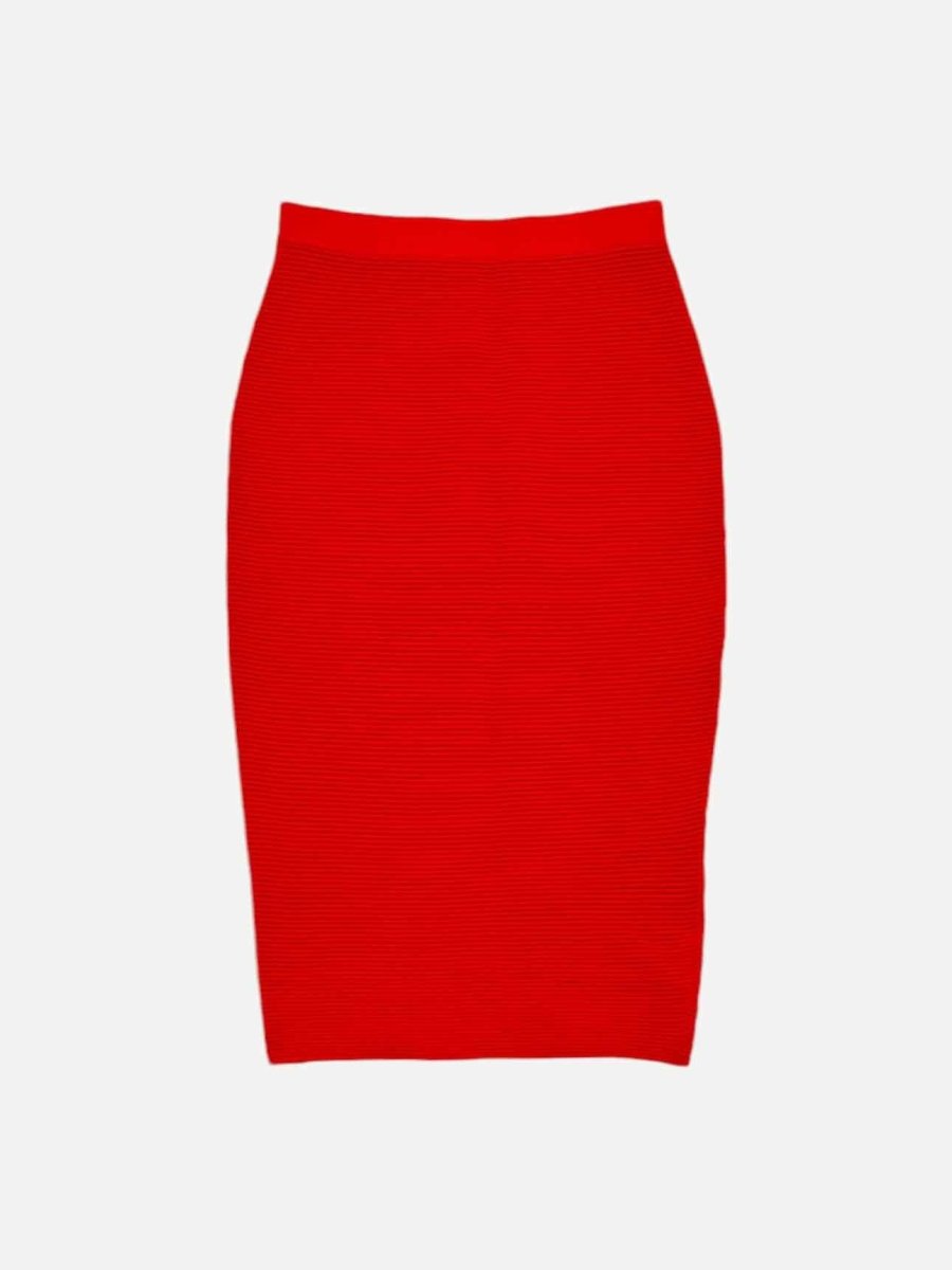 Pre - loved JONATHAN SIMKHAI Red Bandage Top & Skirt Outfit at Reems Closet