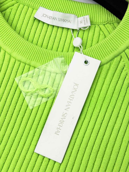 Pre - loved JONATHAN SIMKHAI Solina Fluo Green Size XLarge Top at Reems Closet