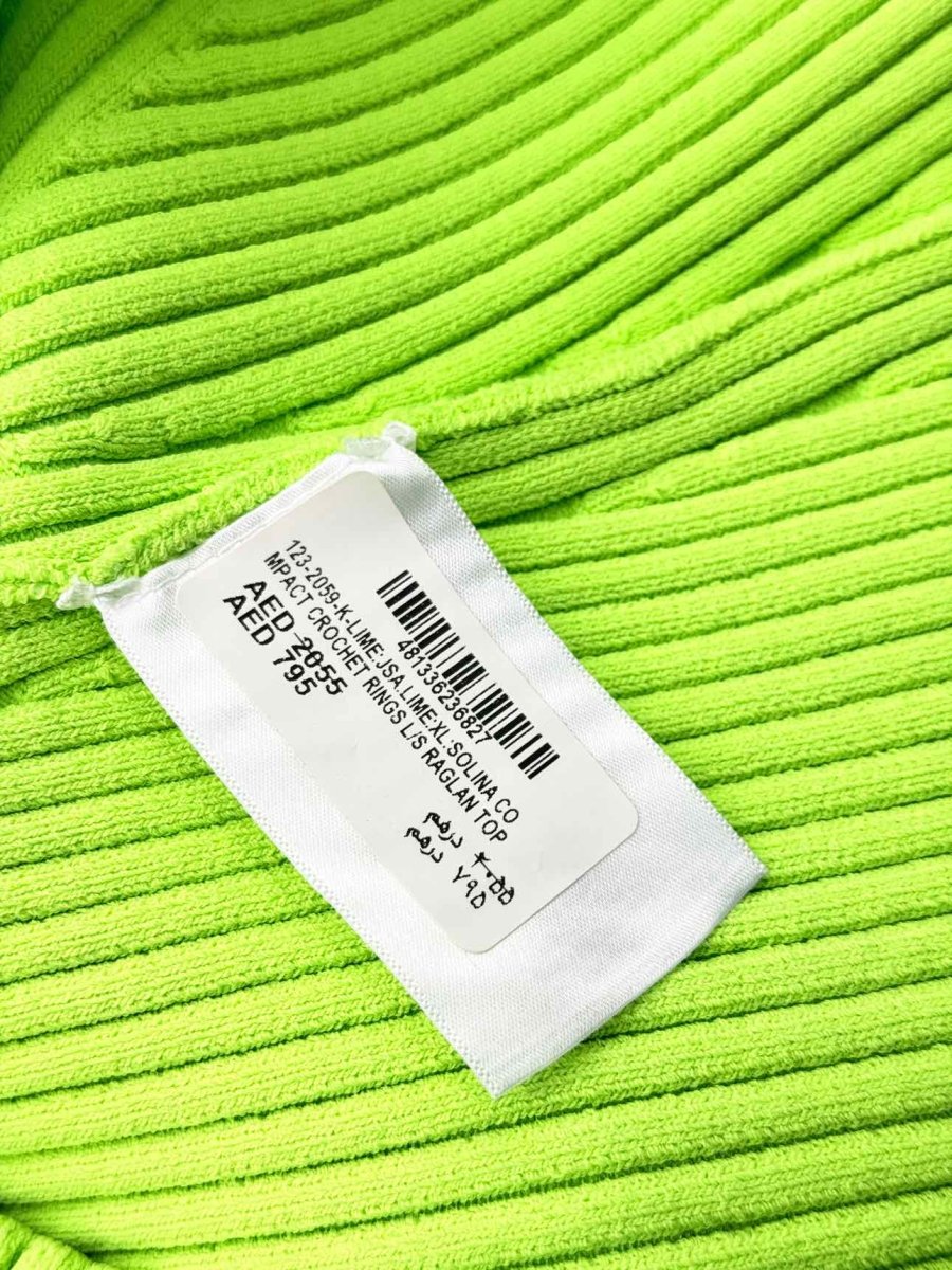 Pre - loved JONATHAN SIMKHAI Solina Fluo Green Size XLarge Top at Reems Closet