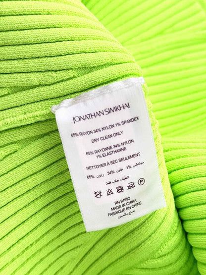 Pre - loved JONATHAN SIMKHAI Solina Fluo Green Size XLarge Top at Reems Closet