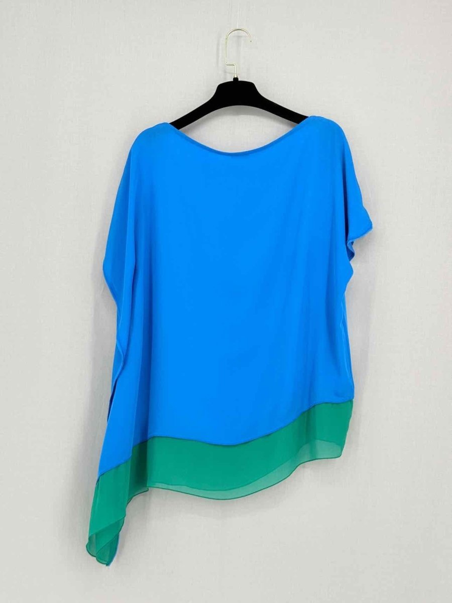 Pre - loved JOSEPH Blue & Green Size US 10 Blouse at Reems Closet