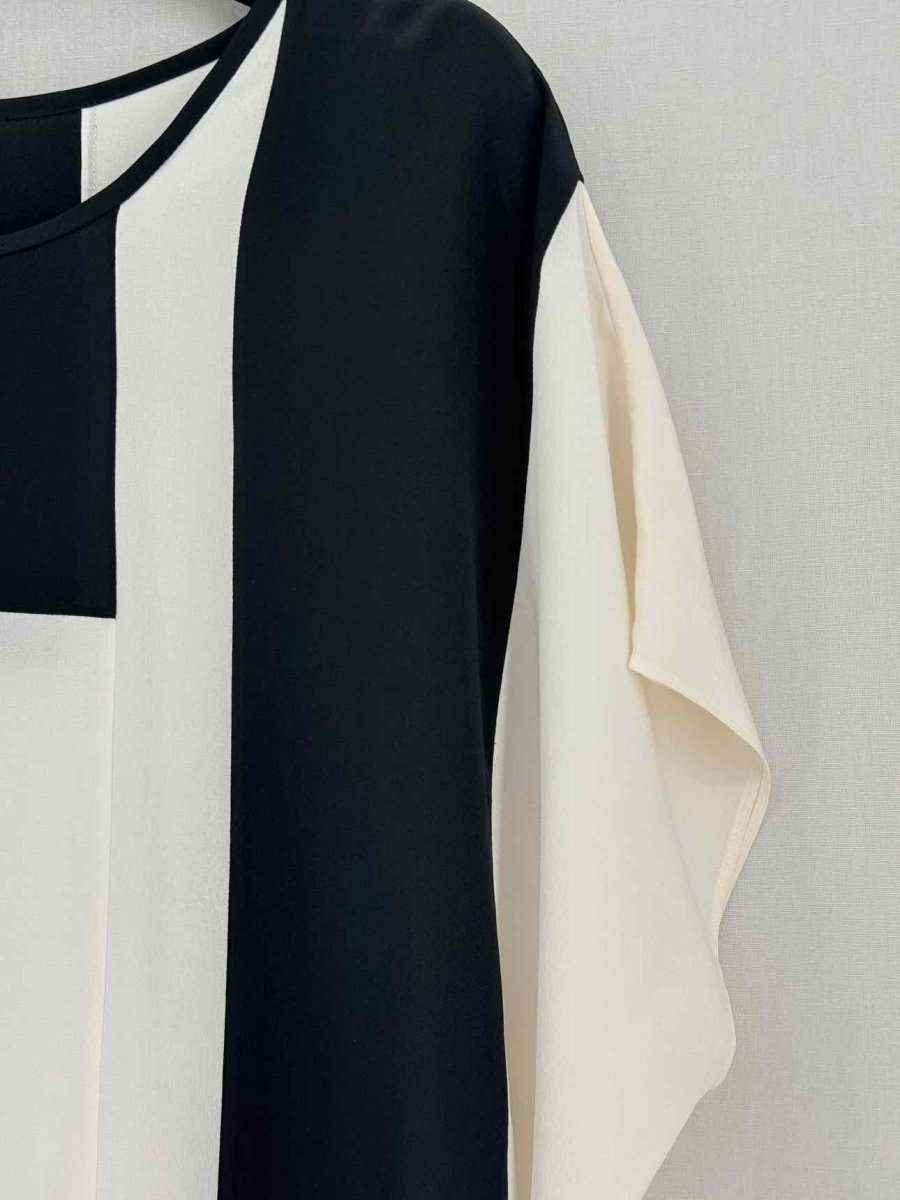 Pre - loved JOSEPH Drop Shoulder White & Black Size US 8 Blouse at Reems Closet