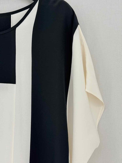 Pre - loved JOSEPH Drop Shoulder White & Black Size US 8 Blouse at Reems Closet