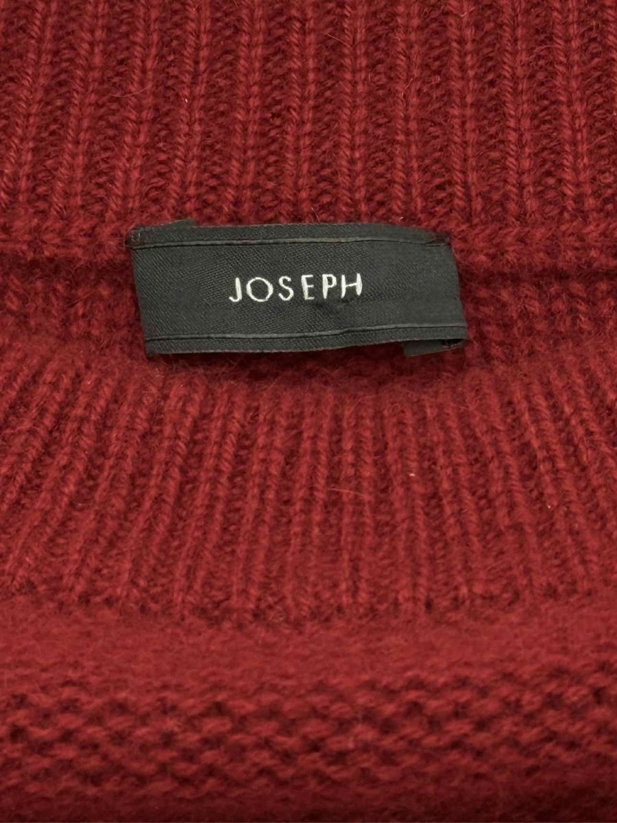 Pre - loved JOSEPH Open Cashmere Red Ribbed Trim Size Small Sweater at Reems Closet