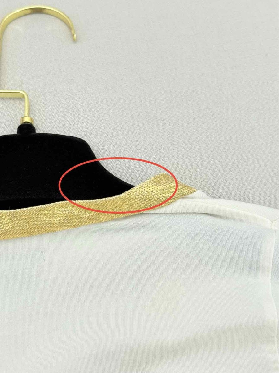 Pre - loved JOSEPH White w/ Gold Trim Size Medium Top at Reems Closet