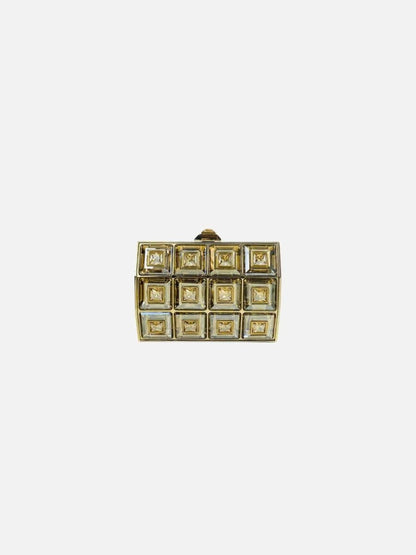 Pre - loved JUDITH LEIBER Gold Square Clutch at Reems Closet