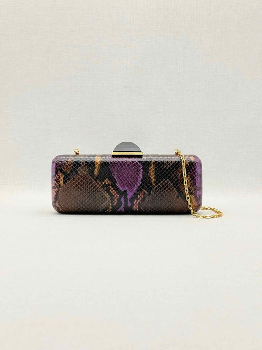 Pre-loved JUDITH LEIBER Jessica Purple Multicolor Clutch at Reems Closet