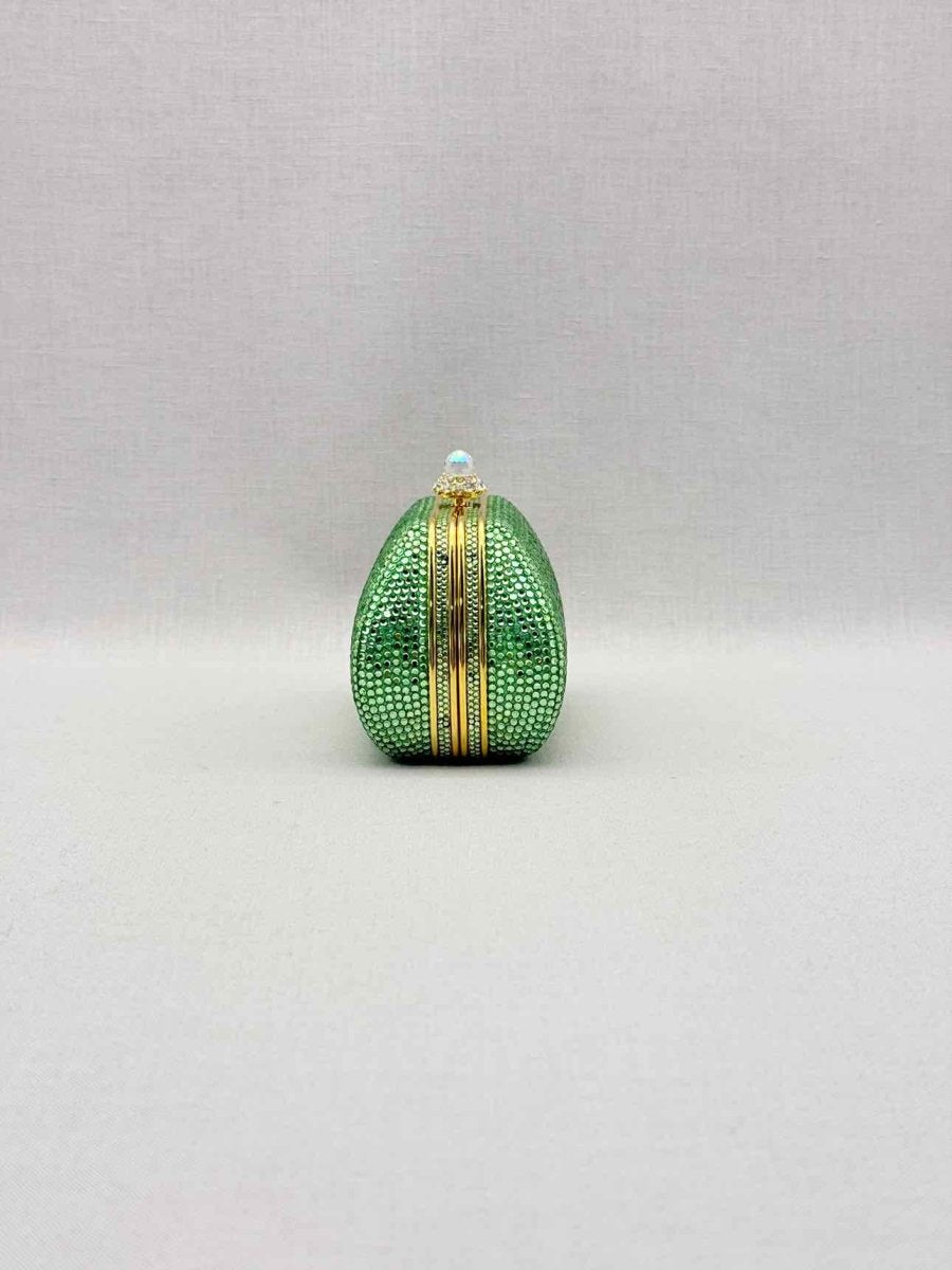 Pre-loved JUDITH LEIBER Minaudière Green Clutch at Reems Closet