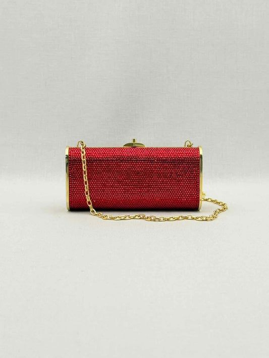 Pre-loved JUDITH LEIBER Minaudière Red Clutch at Reems Closet