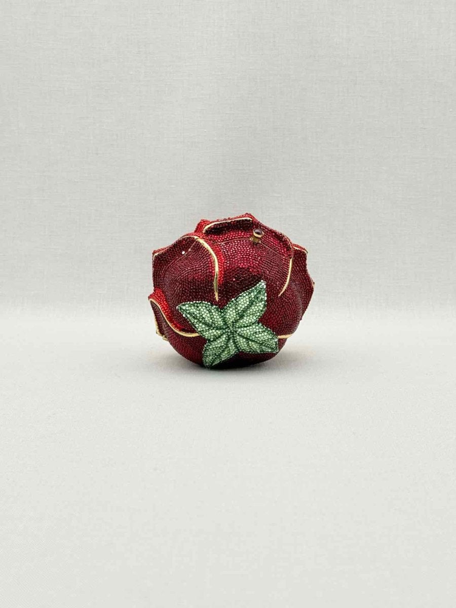 Pre-loved JUDITH LEIBER Minaudière Red & Green Clutch at Reems Closet