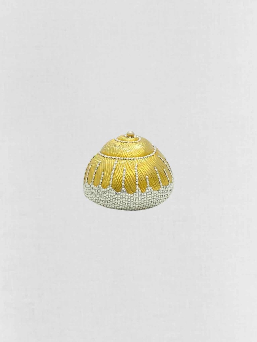 Pre - loved JUDITH LEIBER Shell Gold Clutch at Reems Closet