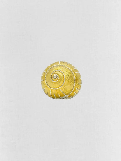 Pre - loved JUDITH LEIBER Shell Gold Clutch at Reems Closet