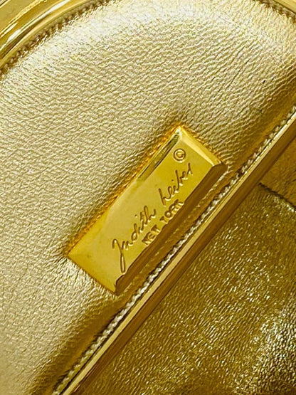 Pre - loved JUDITH LEIBER Shell Gold Clutch at Reems Closet