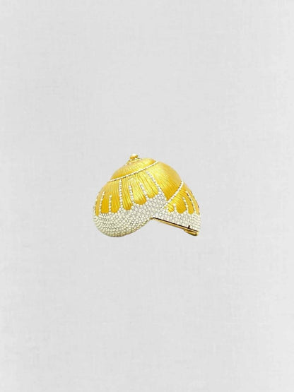 Pre - loved JUDITH LEIBER Shell Gold Clutch at Reems Closet