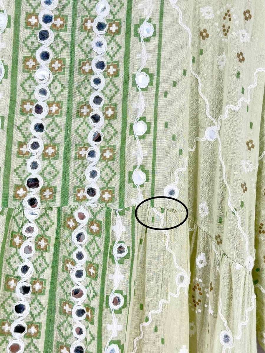 Pre - loved JULIET DUNN Green & White Size US 2/4 Midi Dress at Reems Closet