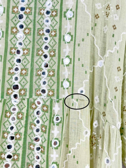 Pre - loved JULIET DUNN Green & White Size US 2/4 Midi Dress at Reems Closet