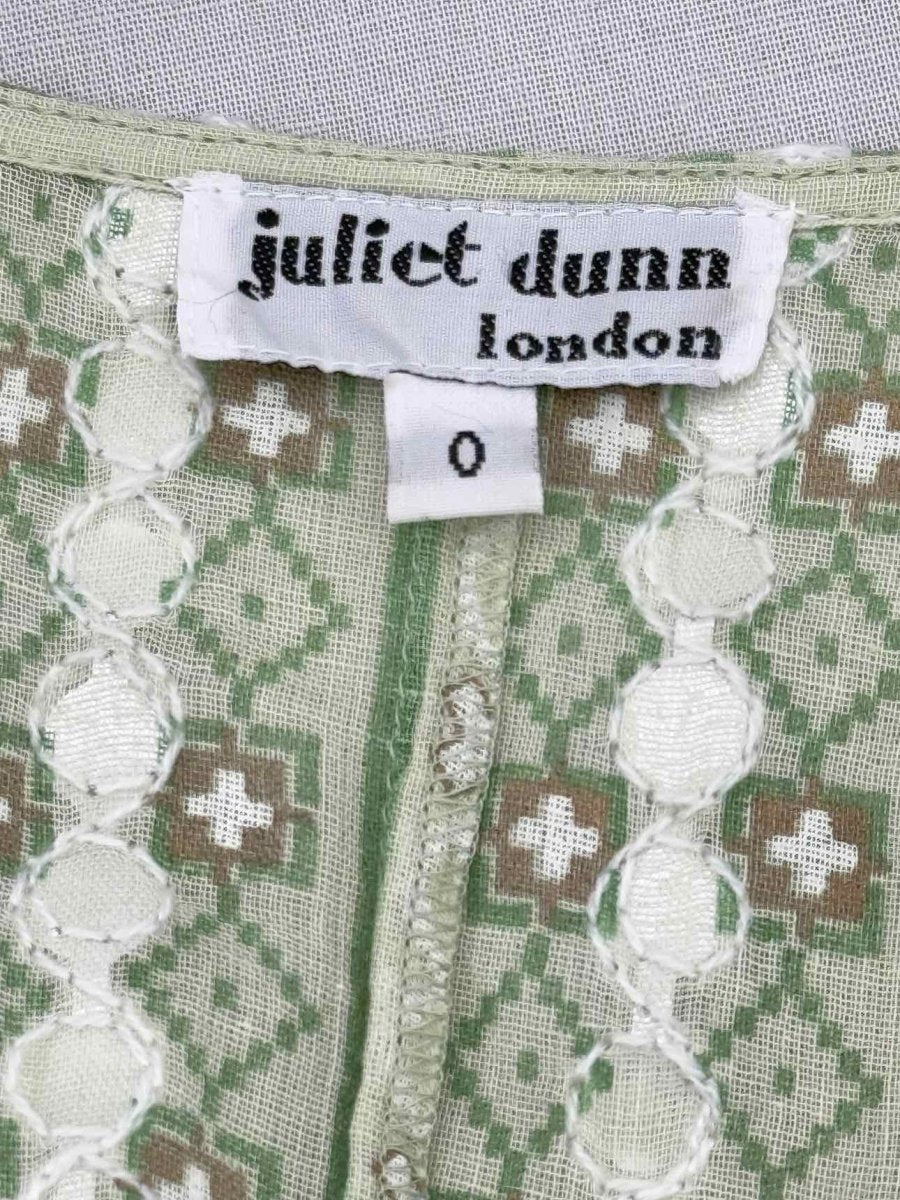 Pre - loved JULIET DUNN Green & White Size US 2/4 Midi Dress at Reems Closet