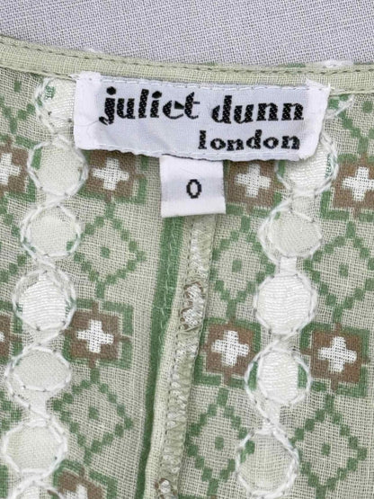 Pre - loved JULIET DUNN Green & White Size US 2/4 Midi Dress at Reems Closet