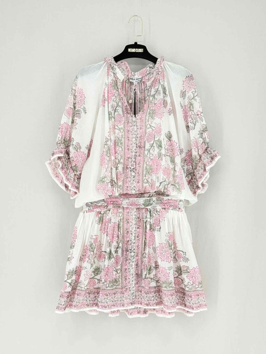 Pre - loved JULIET DUNN White Multicolor Size Large Short Dress at Reems Closet