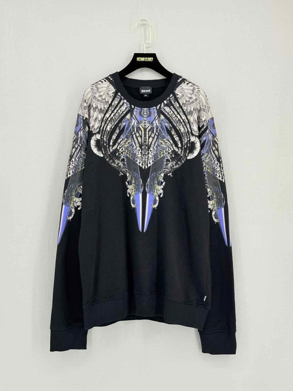 Pre - loved JUST CAVALLI Black Multicolor Size XXLarge Sweatshirt at Reems Closet