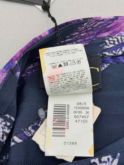 Pre-loved JUST CAVALLI Blue & Purple Size US 8 Midi Dress at Reems Closet