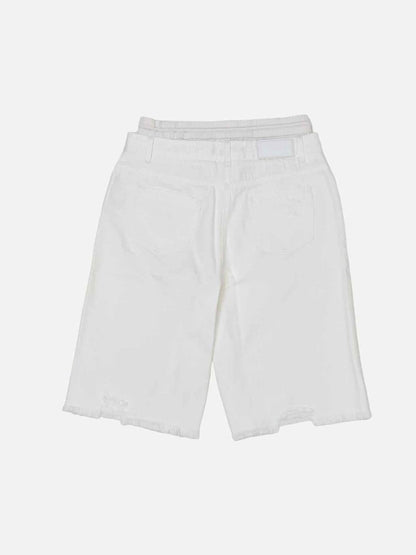 Pre - loved JUUN.J Ripped White Shorts at Reems Closet