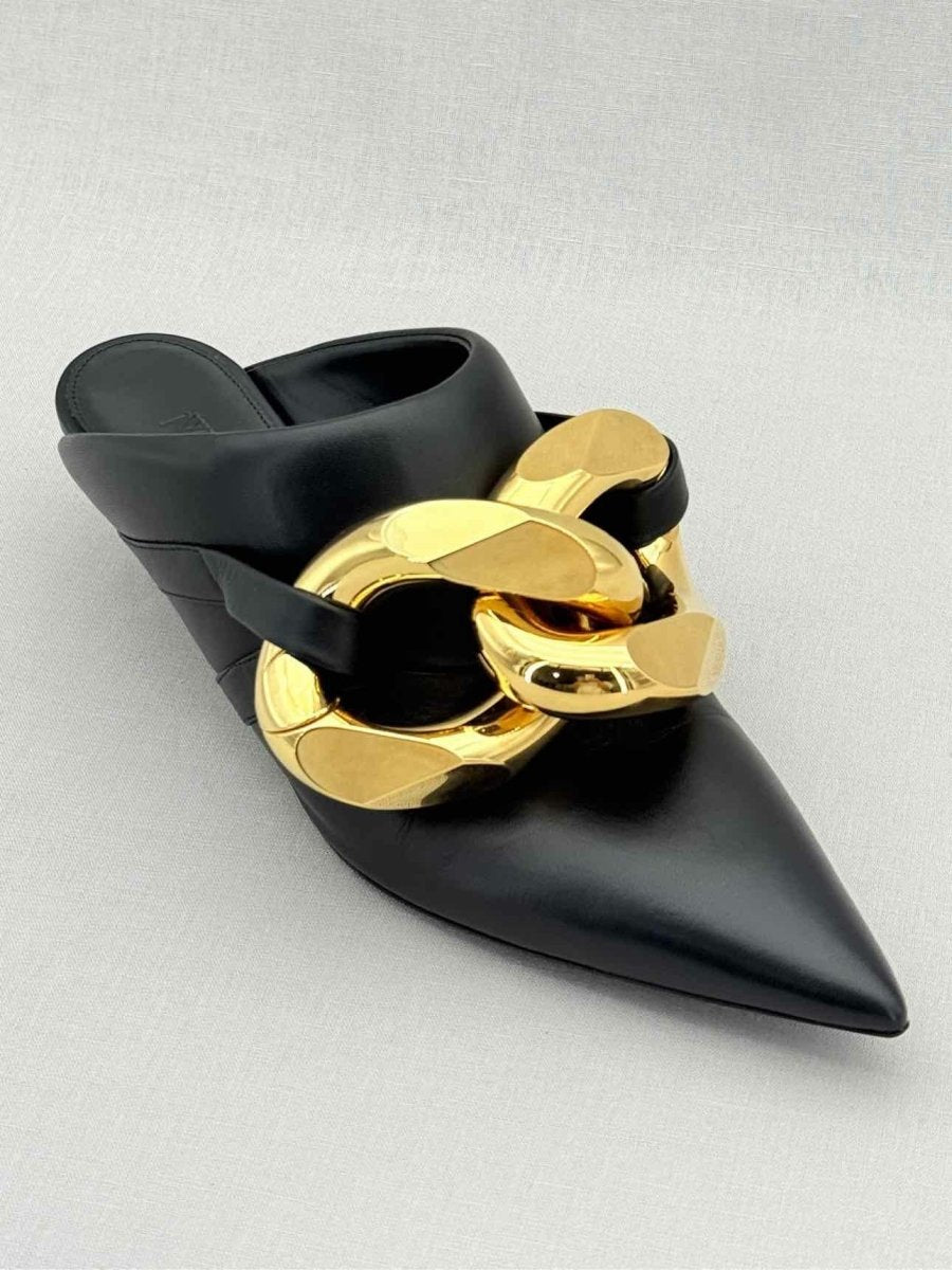 Pre - loved JW ANDERSON Chain Kitten Black Size EU 38 Mules at Reems Closet