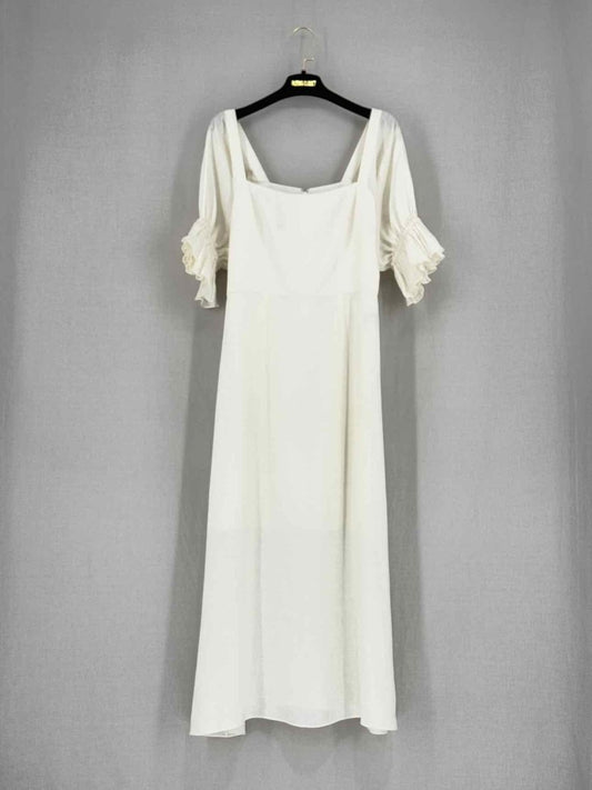 Pre - loved KAGE White Size Small Midi Dress at Reems Closet