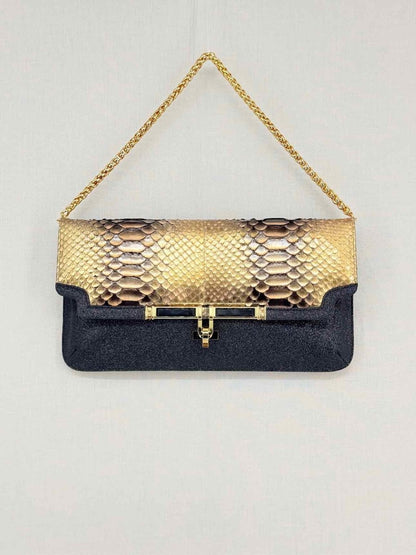 Pre - loved KARA ROSS Bronze Clutch at Reems Closet