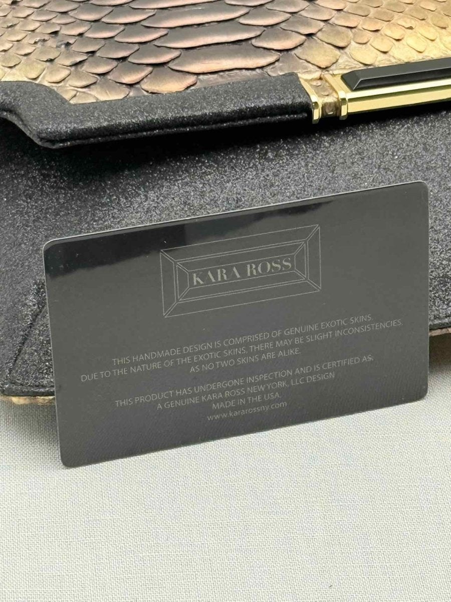 Pre - loved KARA ROSS Bronze Clutch at Reems Closet