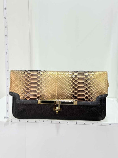 Pre - loved KARA ROSS Bronze Clutch at Reems Closet