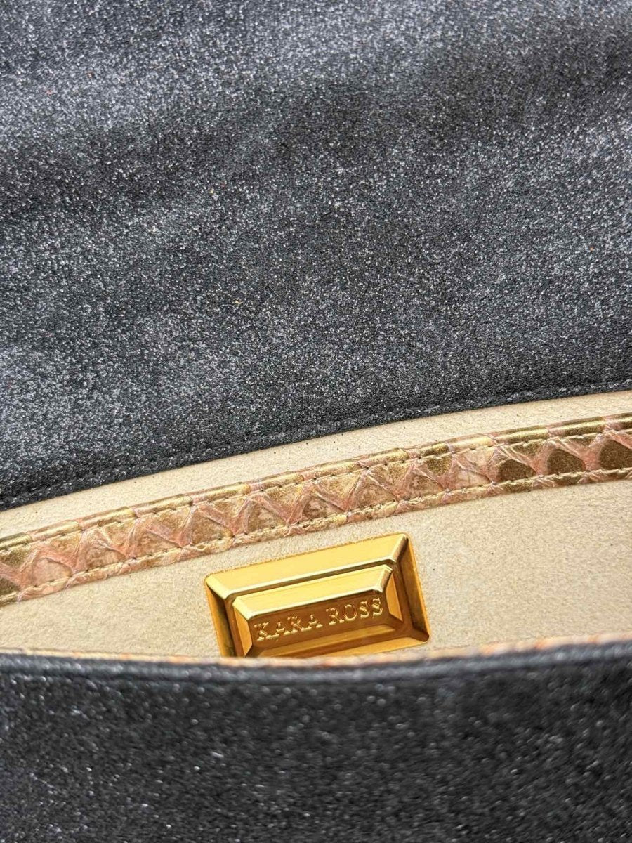 Pre - loved KARA ROSS Bronze Clutch at Reems Closet