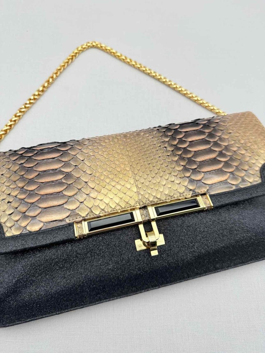 Pre - loved KARA ROSS Bronze Clutch at Reems Closet