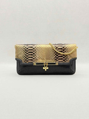 Pre - loved KARA ROSS Bronze Clutch at Reems Closet