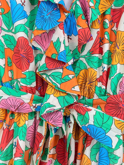 Pre - loved KARAVAN Green Multicolor Print Size Small Short Dress at Reems Closet