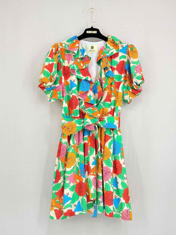 Pre - loved KARAVAN Green Multicolor Print Size Small Short Dress at Reems Closet