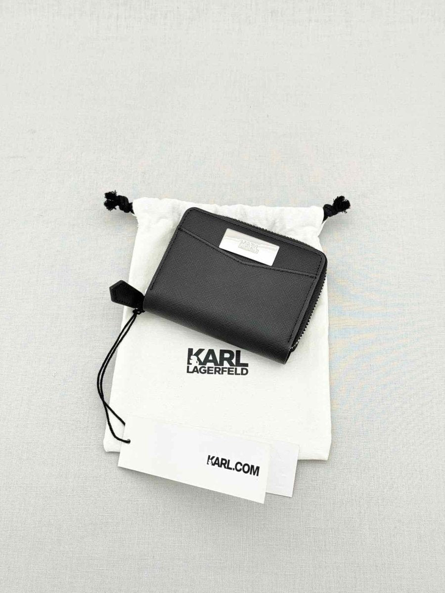 Pre - loved KARL LAGERFELD Black Compact Wallet at Reems Closet