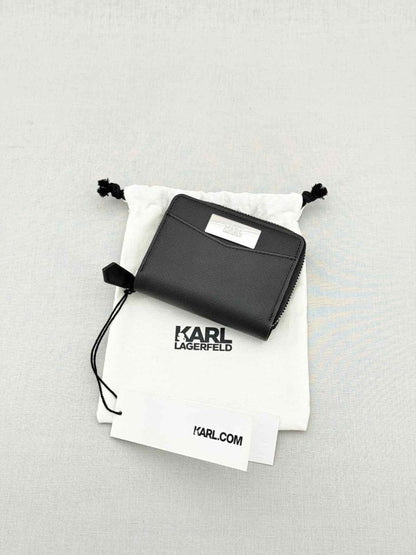 Pre - loved KARL LAGERFELD Black Compact Wallet at Reems Closet