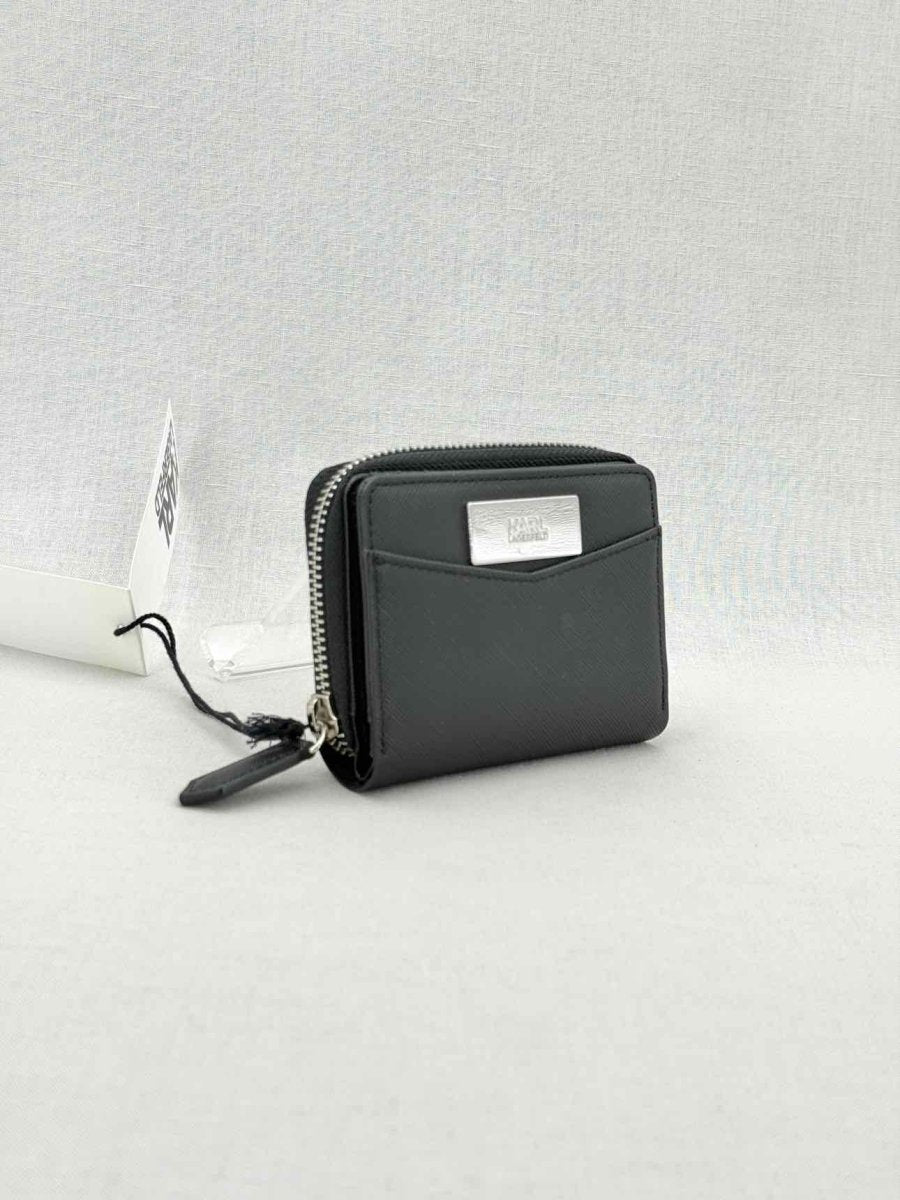 Pre - loved KARL LAGERFELD Black Compact Wallet at Reems Closet