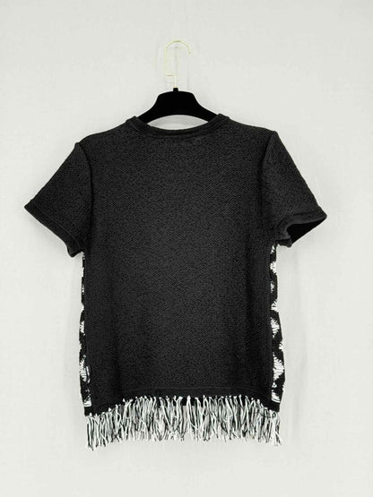 Pre - loved KARL LAGERFELD Black & White Knit Size XSmall Top at Reems Closet