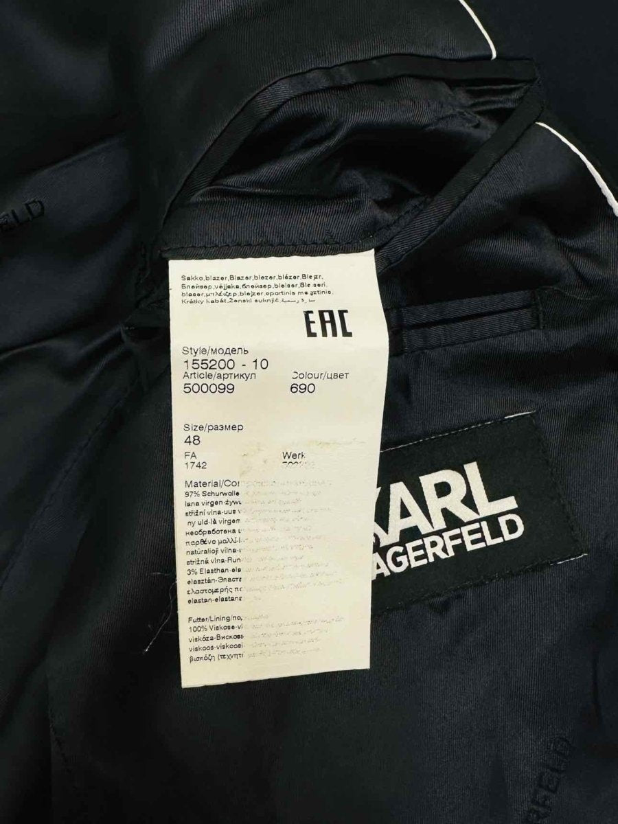 Pre - loved KARL LAGERFELD Single Breasted Black Jacket at Reems Closet